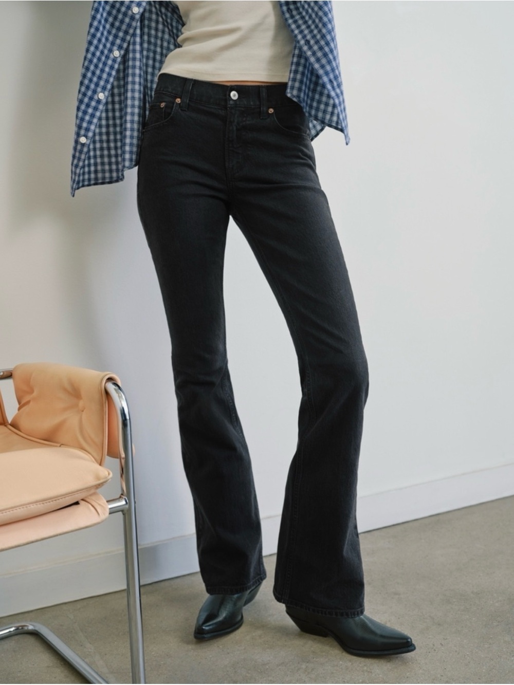 Mid Rise Boot Cut Jean